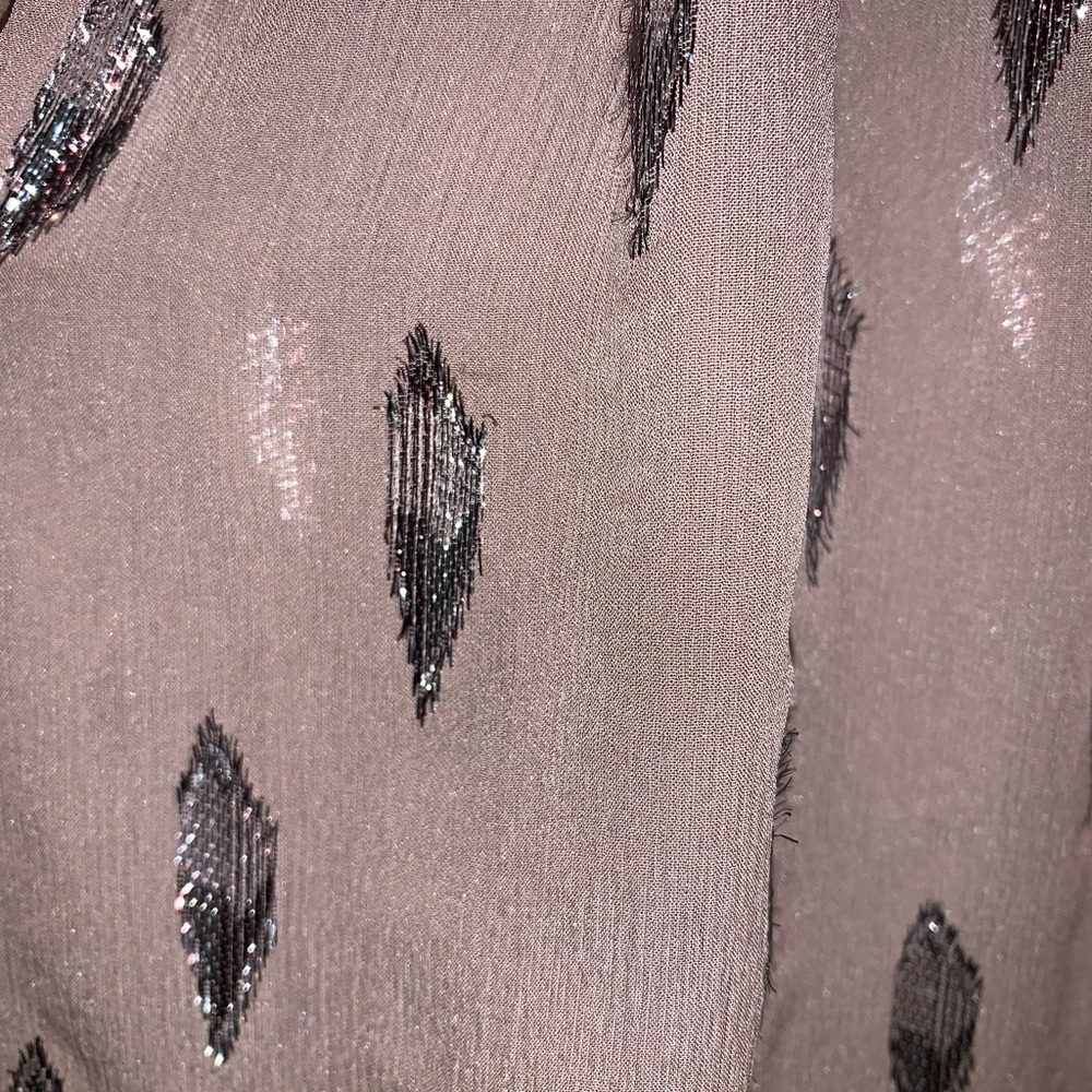 Joie Blush Pink Silk Metallic Thread Top S - Picture 3 of 5